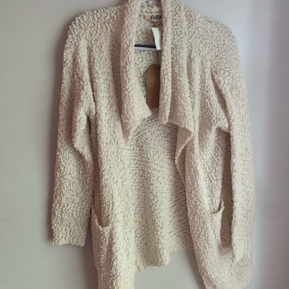Popcorn open cardigan
